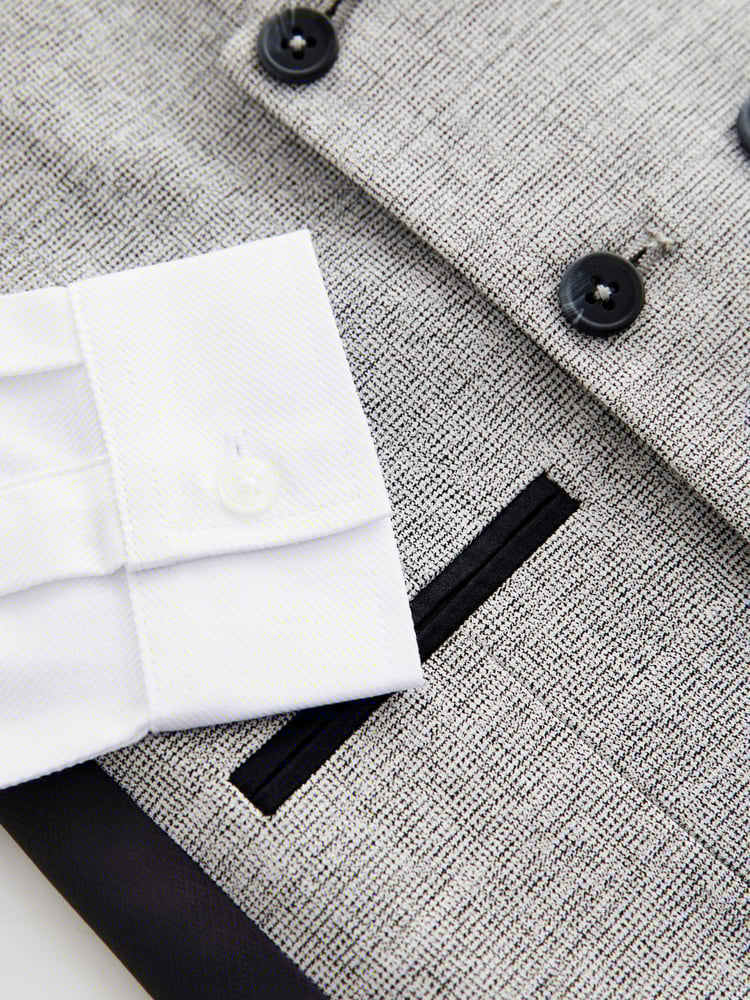 Grey /Ecru Check Waistcoat Set (12mths-16yrs) - Image 5 of 5