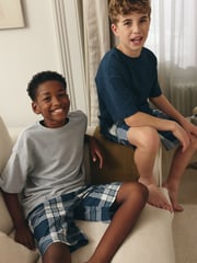 Blue/ Grey Check Woven Pyjamas 2 Pack (1.5-16yrs) - Image 2 of 7