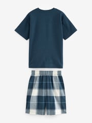 Blue/ Grey Check Woven Pyjamas 2 Pack (1.5-16yrs) - Image 5 of 7