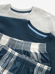 Blue/ Grey Check Woven Pyjamas 2 Pack (1.5-16yrs) - Image 6 of 7