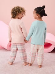 Pink/Blue Mouse Woven Bottoms Pyjamas 2 Pack (9mths-10yrs) - Image 3 of 12