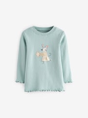 Pink/Blue Mouse Woven Bottoms Pyjamas 2 Pack (9mths-10yrs) - Image 9 of 12