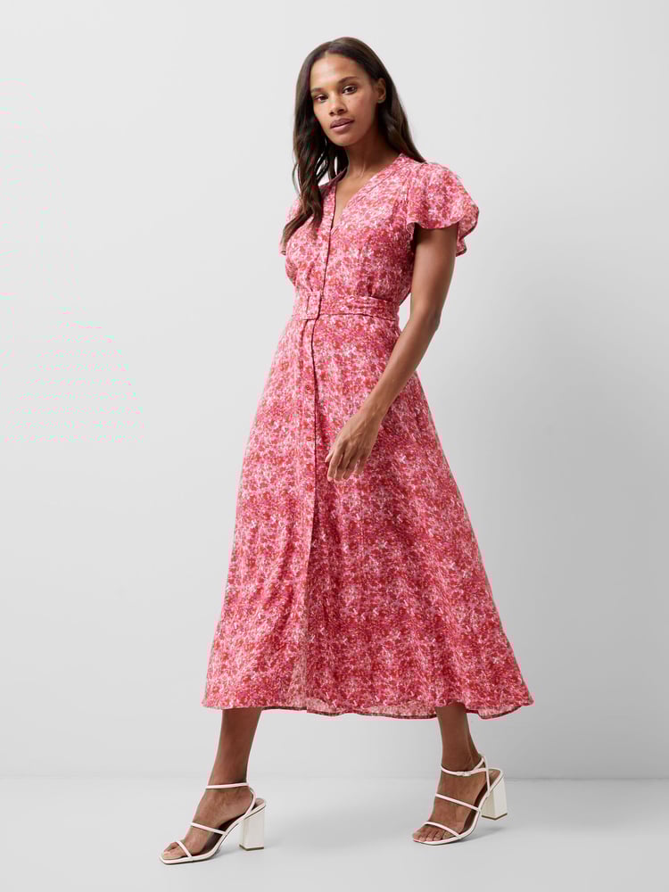 French Connection Red Cass Delphine Midi Dress - Image 1 of 4