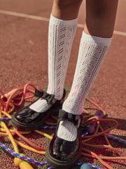 White 3 Pack Cotton Rich Pointelle Knee High School Socks - Image 1 of 3