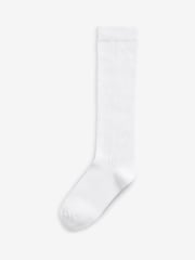 White 3 Pack Cotton Rich Pointelle Knee High School Socks - Image 3 of 3