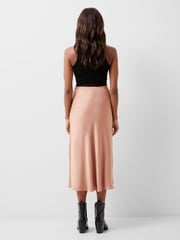 French Connection Brown Satin Ennis Midaxi Slip Skirt - Image 2 of 4