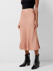 French Connection Brown Satin Ennis Midaxi Slip Skirt - Image 3 of 4