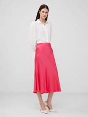 French Connection Pink Satin Ennis Midaxi Slip Skirt - Image 3 of 4