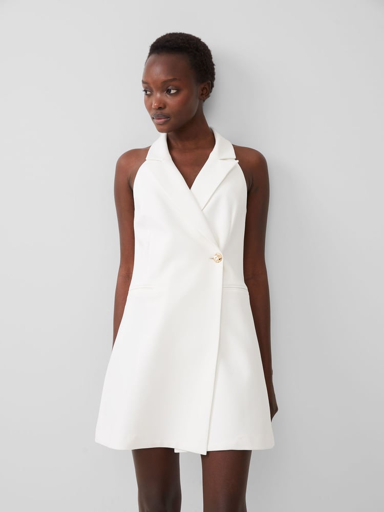 French Connection White Whisper Halter Blazer Dress - Image 1 of 4