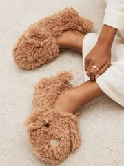 Tan Brown Character Cockapoo Dog Slippers - Image 1 of 7
