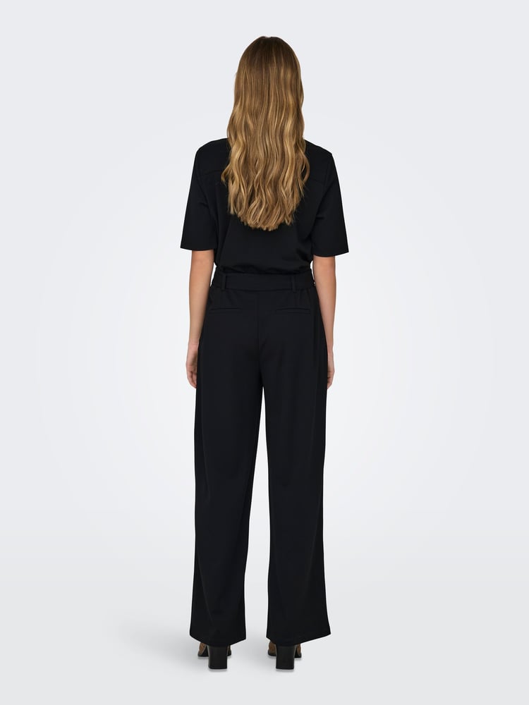 JDY Black Utility Button Up Short Sleeve Jumpsuit - Image 2 of 5