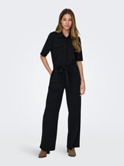 JDY Black Utility Button Up Short Sleeve Jumpsuit - Image 3 of 5