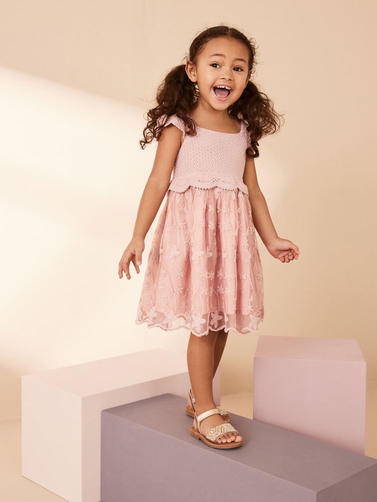 Pink Occasion Knit Dress (3mths-10yrs) - Image 2 of 7