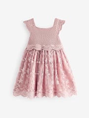 Pink Occasion Knit Dress (3mths-10yrs) - Image 6 of 7