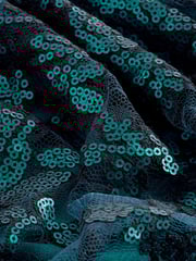 Dark Green Lace Overlay Sequin Bandeau Dress - Image 5 of 5