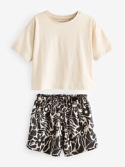 Black/Ecru Short Pyjamas 2 Pack (3-16yrs) - Image 2 of 6