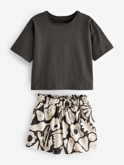 Black/Ecru Short Pyjamas 2 Pack (3-16yrs) - Image 4 of 6