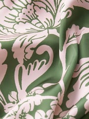 Green/Pink Floral Tie Neck Long Sleeve Blouse - Image 6 of 6