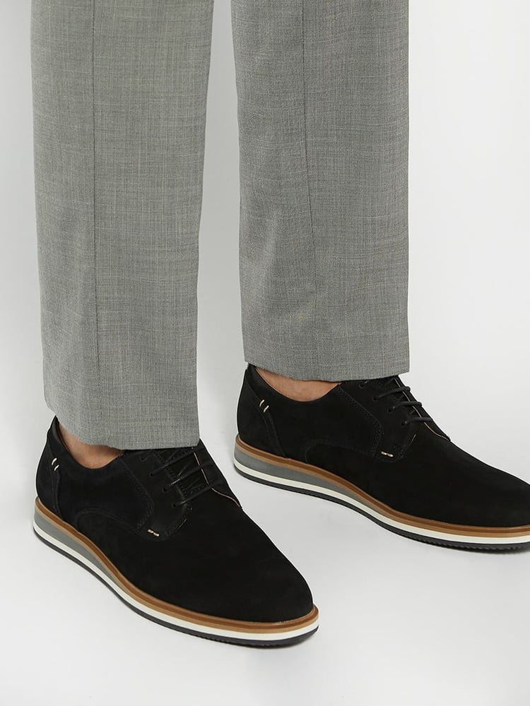 Dune London Black Standard Fit Blaksley Plain Toe Hybrid Sole Shoes - Image 1 of 6