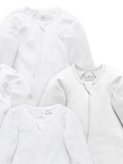 Purebaby Grey Zip 100% Cotton Sleepsuits 4 Pack - Image 3 of 3