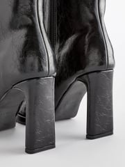Black Forever Comfort® Squared Toe Ankle Heeled Boots - Image 11 of 11
