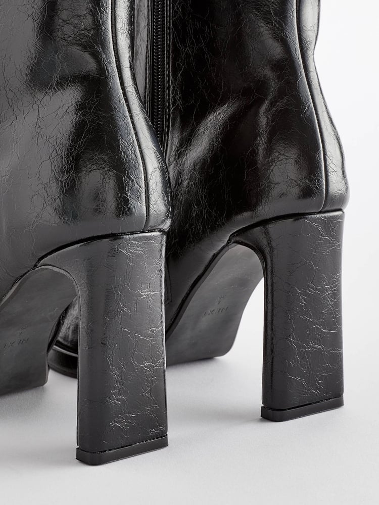 Black Forever Comfort® Squared Toe Ankle Heeled Boots - Image 11 of 11 Black Forever Comfort® Squared Toe Ankle Heeled Boots - Image 11 of 11