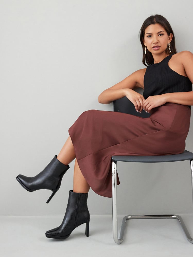 Black Forever Comfort® Squared Toe Ankle Heeled Boots - Image 2 of 11 Black Forever Comfort® Squared Toe Ankle Heeled Boots - Image 2 of 11