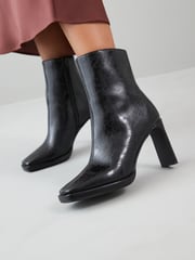 Black Forever Comfort® Squared Toe Ankle Heeled Boots - Image 4 of 11