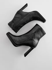 Black Forever Comfort® Squared Toe Ankle Heeled Boots - Image 7 of 11