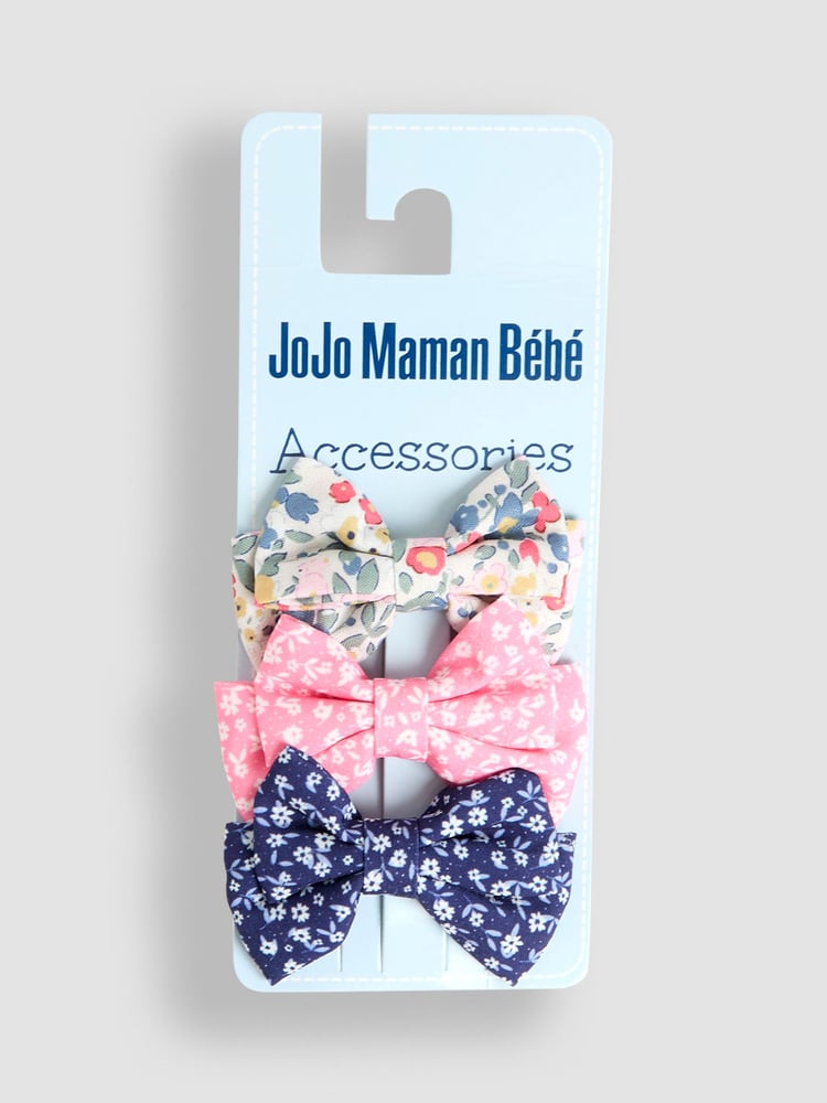 JoJo Maman Bébé Multi 3-Pack Bow Clips - Image 1 of 3