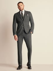 Green Trimmed Check Suit: Waistcoat - Image 2 of 11