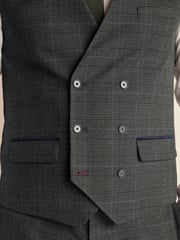 Green Trimmed Check Suit: Waistcoat - Image 4 of 11