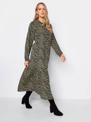 Long Tall Sally Black Zebra Print Tiered Maxi Dress - Image 1 of 4