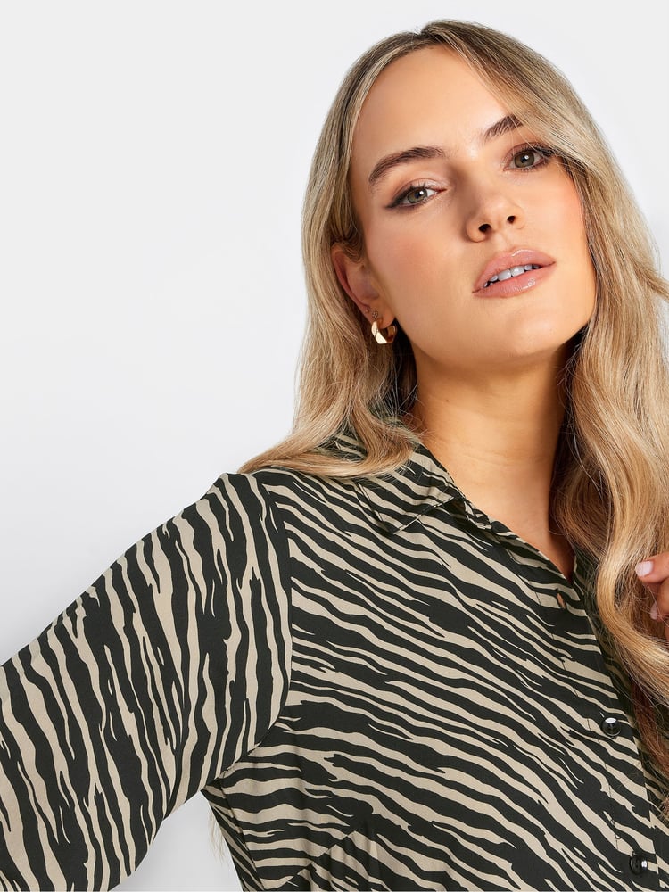 Long Tall Sally Black Zebra Print Tiered Maxi Dress - Image 4 of 4