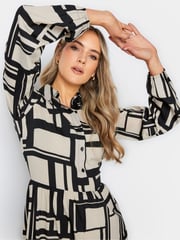 Long Tall Sally Stone Brown Zebra Print Tiered Maxi Dress - Image 4 of 4