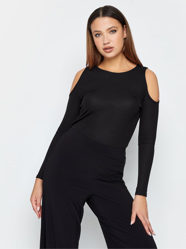 Long Tall Sally Black Cutout Top - Image 1 of 4