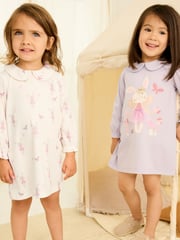 Purple Bunny Nighties 2 Pack (2-12yrs) - Image 1 of 7