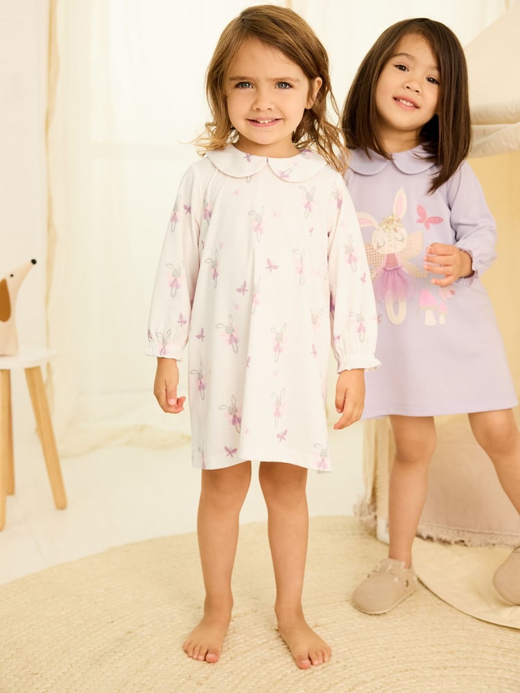 Purple Bunny Nighties 2 Pack (2-12yrs) - Image 2 of 7
