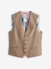 Marl Taupe Regular Fit Motionflex Stretch Waistcoat - Image 5 of 8