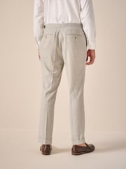 Natural Slim Fit Italian Wool Blend Check Suit Trousers - Image 3 of 9
