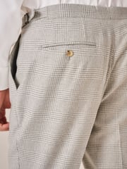 Natural Slim Fit Italian Wool Blend Check Suit Trousers - Image 4 of 9