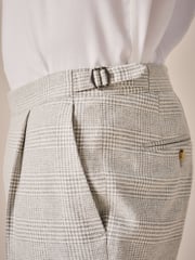 Natural Slim Fit Italian Wool Blend Check Suit Trousers - Image 5 of 9