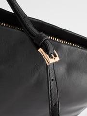 Rockett St George Black Slogan Premium Leather Clutch Bag - Image 7 of 9