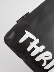 Rockett St George Black Slogan Premium Leather Clutch Bag - Image 9 of 9