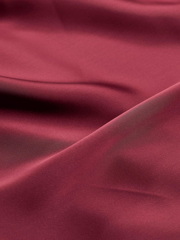 Red Satin Wrap Long Sleeve Shirt - Image 6 of 6