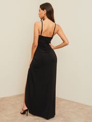 Lipsy Black Applique Lace Cami Maxi Dress - Image 2 of 4