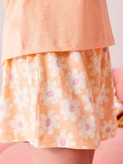 Fluro Orange/Blue Floral Short Pyjamas 2 Pack (3-16yrs) - Image 5 of 8