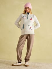 Joules Summit Cream Quarter Zip Ski Jumper - Image 6 of 7
