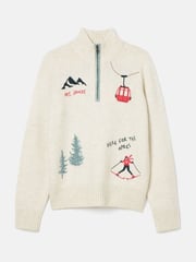 Joules Summit Cream Quarter Zip Ski Jumper - Image 7 of 7
