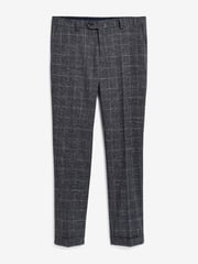 Navy Blue Slim Fit Check Suit: Trousers - Image 3 of 3